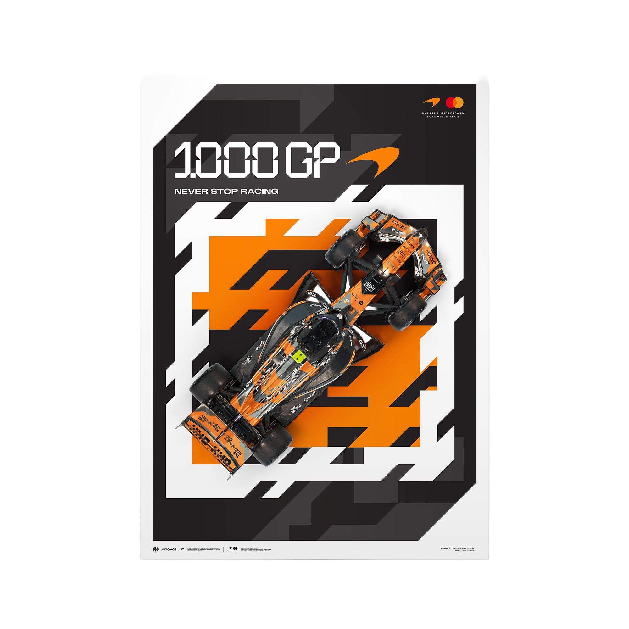 McLaren F1 Team Poster zum 1000. GP Monaco (Sonderlackierung) 2026