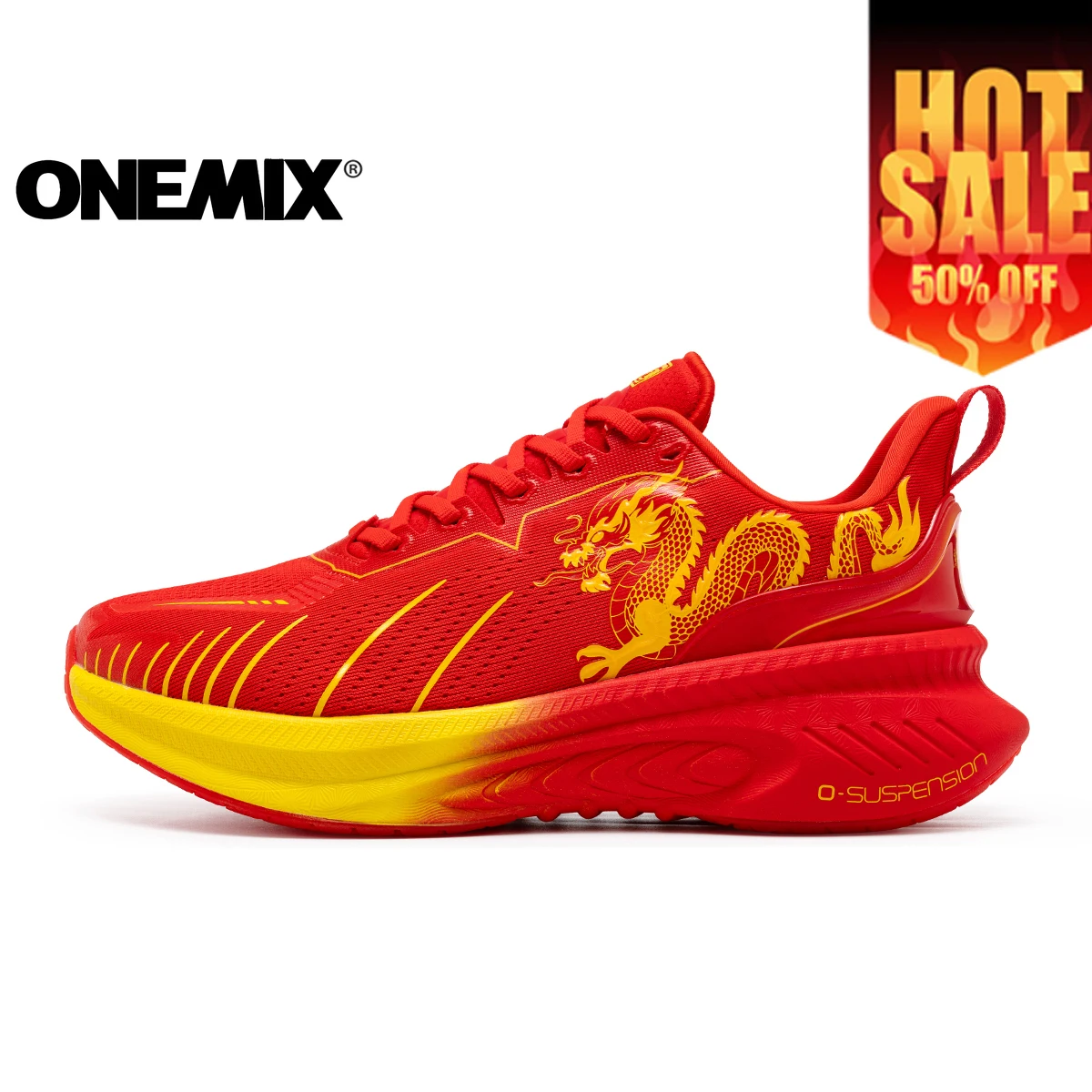 ONEMIX Laufschuhe Loong Bumper Herren Damen Sneakers Elite Cross-Training Schuhe Atmungsaktive Mesh-Straßenlauf-Sportschuhe Image