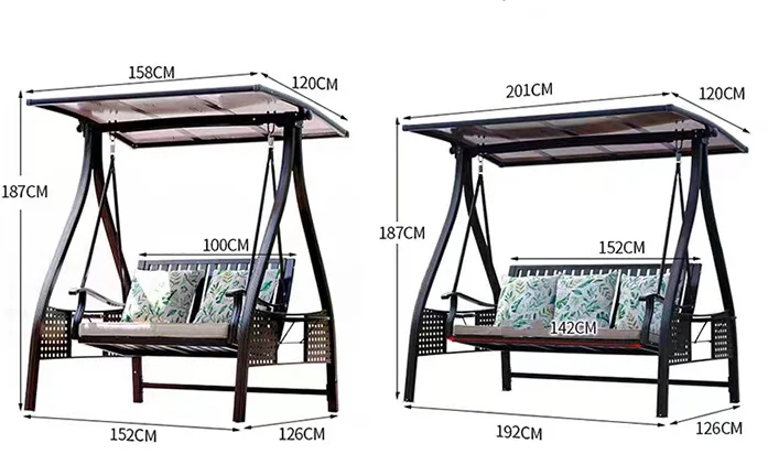 Factory Wholesale Patio Rock Aluminum Frame Bench Garden Outdoor Swing Chair With Canopy Garden Outdoor Furniture Set