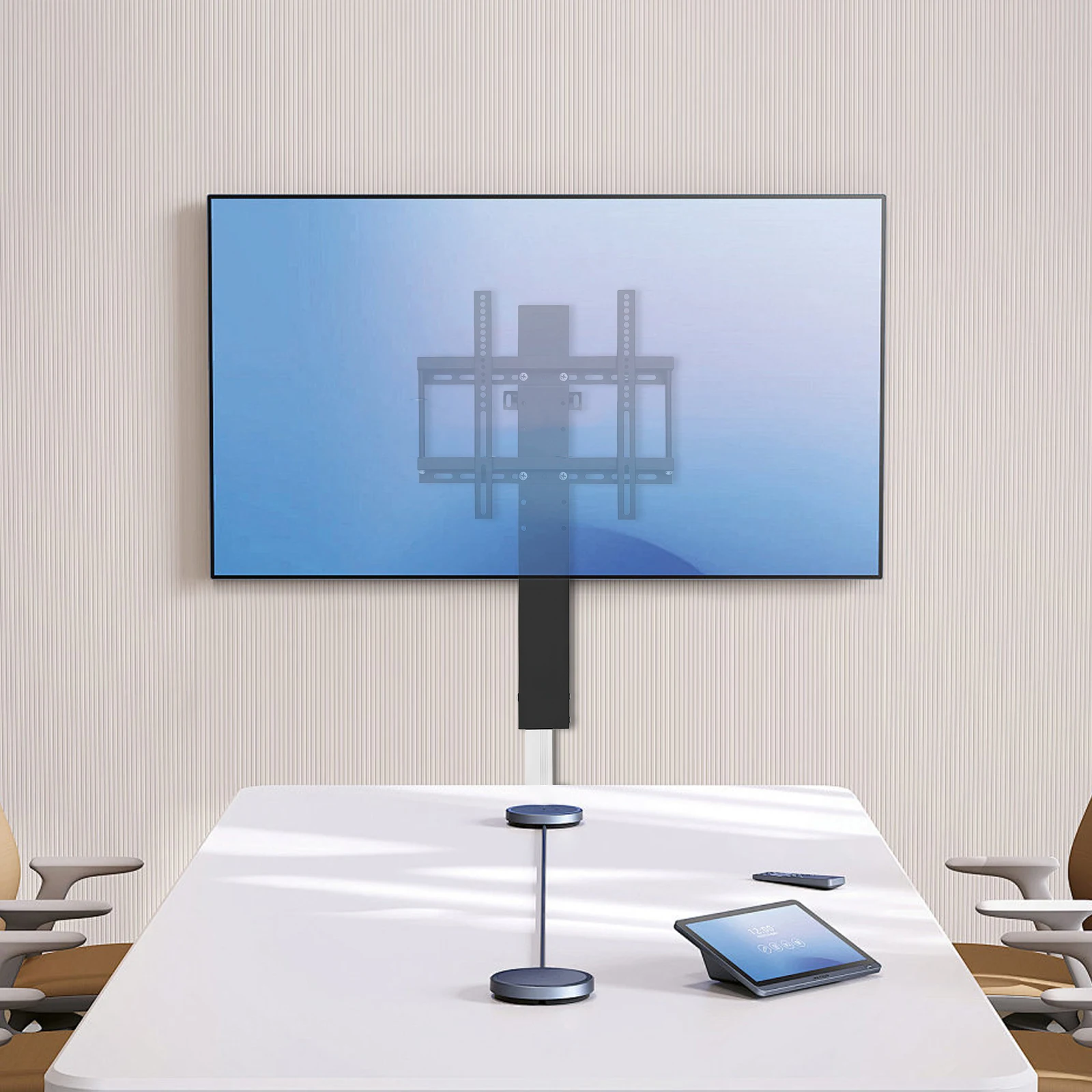 Support TV motorisé, hauteur réglable de 98 à 168 cm, support TV à levage automatique avec télécommande pour téléviseurs LCD LED OLED plasma de 26 à 57 pouces