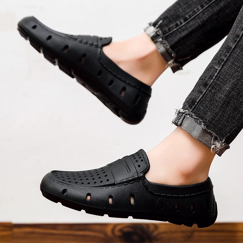 Men's Comfortable Loafers shoes leather shoes Non Slip Driving Shoes Casual Shoes Eva Slippers Non-slip Shoes Big Size 46