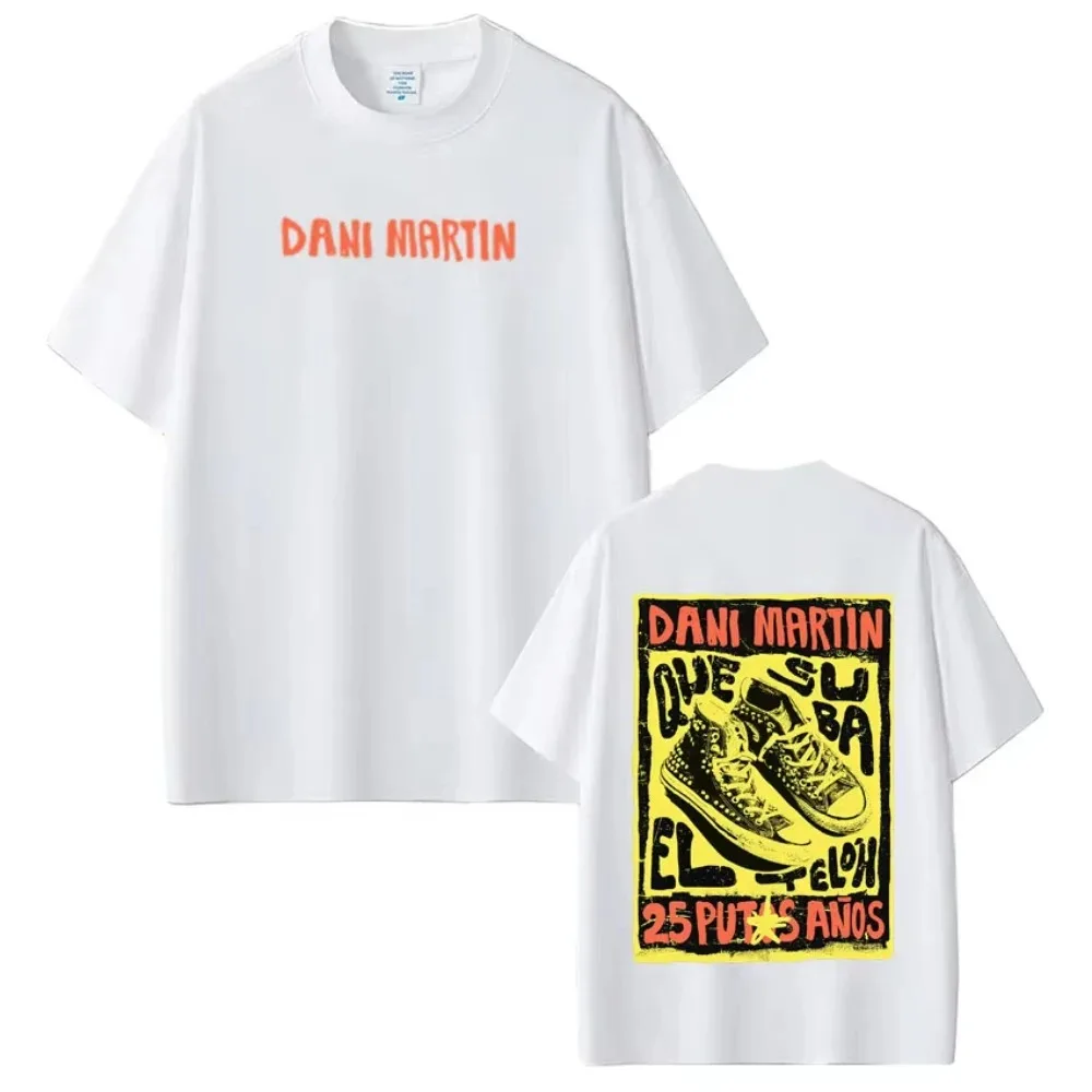 Dani Martín 2026 "25 Pts Años" Tour Grafik-T-Shirt, Unisex Hip-Hop Mode Sommer Baumwolle Oversized Lässiges Trendiges T-Shirt