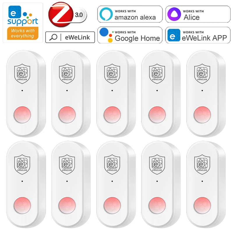 eWeLink Zigbee PIR Infrarot-Detektor, menschlicher Bewegungssensor, Smart Home Security, Diebstahlschutz, funktioniert mit Gateway, Alexa, Alice, Zigbee 3.0 Image