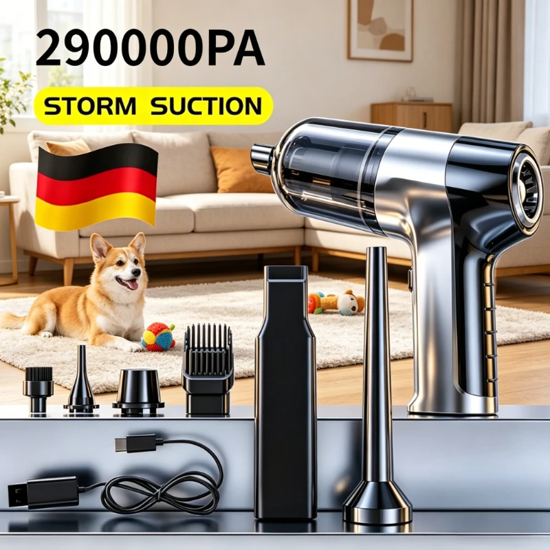 Auto-Staubsauger 4-in-1 Kabelloser Staubsauger Handstaubsauger mit Pumpe für Zuhause Tragbarer Kabelloser Staubsauger mit Starker Saugkraft für Autos Image
