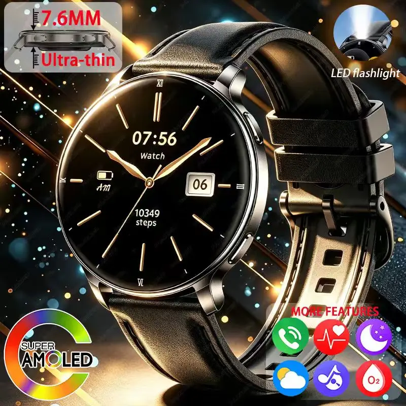 2026 brandneue exquisite ultradünne Smartwatches für Damen und Herren, 1,32-Zoll-Voll-Touchscreen, unterstützt Android/iOS-Systeme. Image