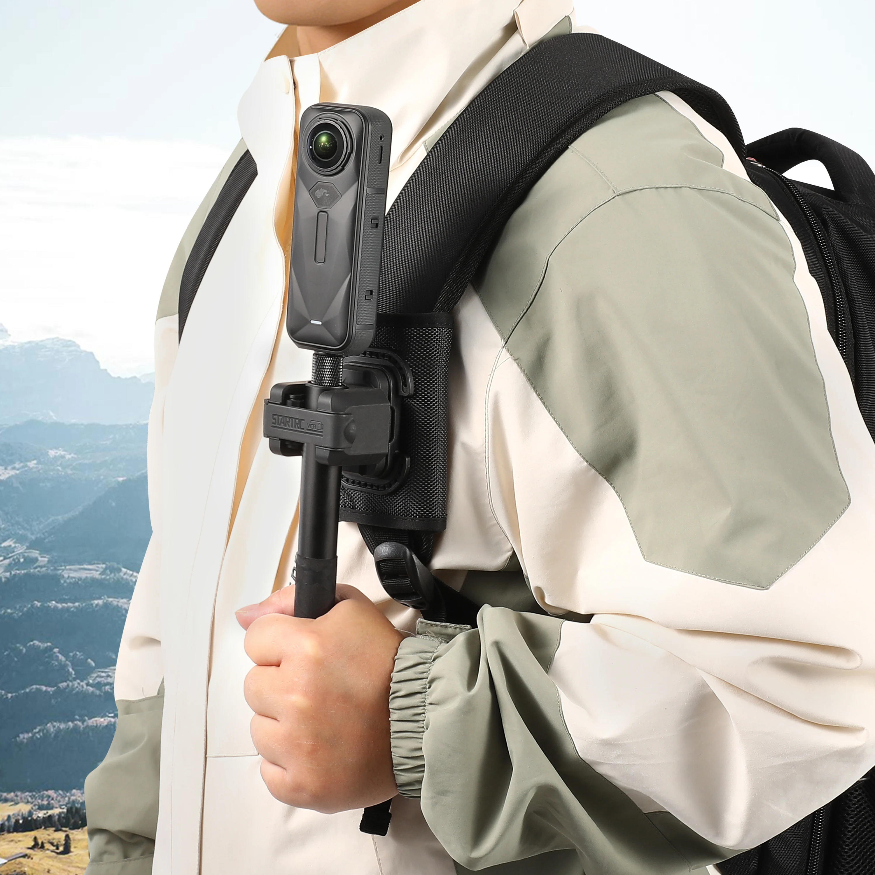 Selfie-Stick-Halterung Rucksack-Clip-Halterung für Insta360 X5 X4 Air DJI Osmo 360 Action 6 5 Pocket 4 3 GoPro Hero 13 12 Zubehör Image