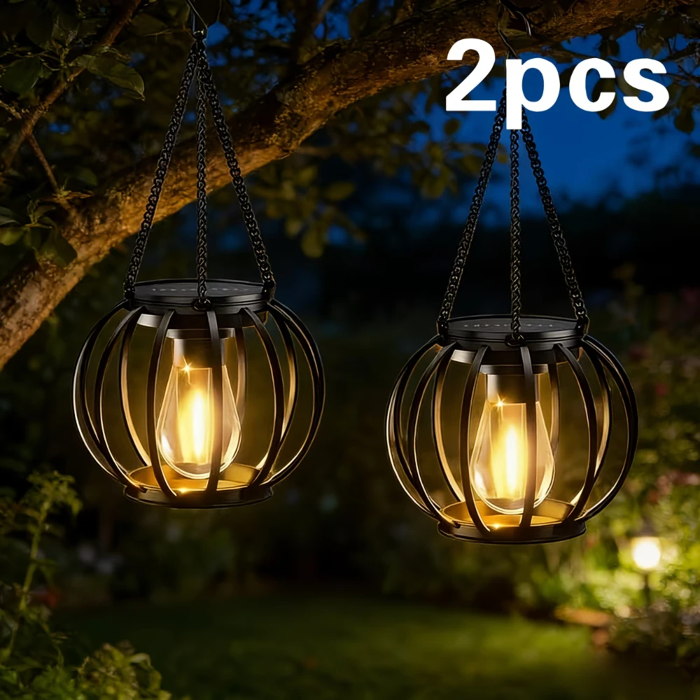 Solar-Laternen für Außenbereich IP65 Wasserdichte Solar-Laterne LED Hängende Solarbetriebene Lampe Dekorative Solarleuchten für Garten und Hof