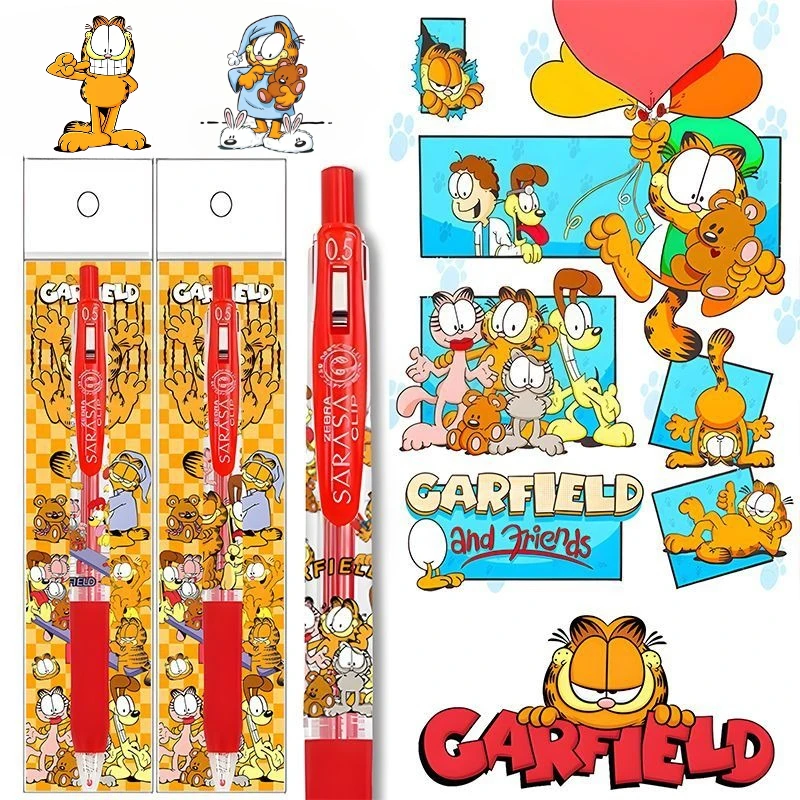 Garfield Cartoon Niedlicher Gelstift Kawaii Schüler-Schreibwaren Büro-Schreibkorrektur Rotfarbener Klickstift Anime-Merchandise Großhandel Image
