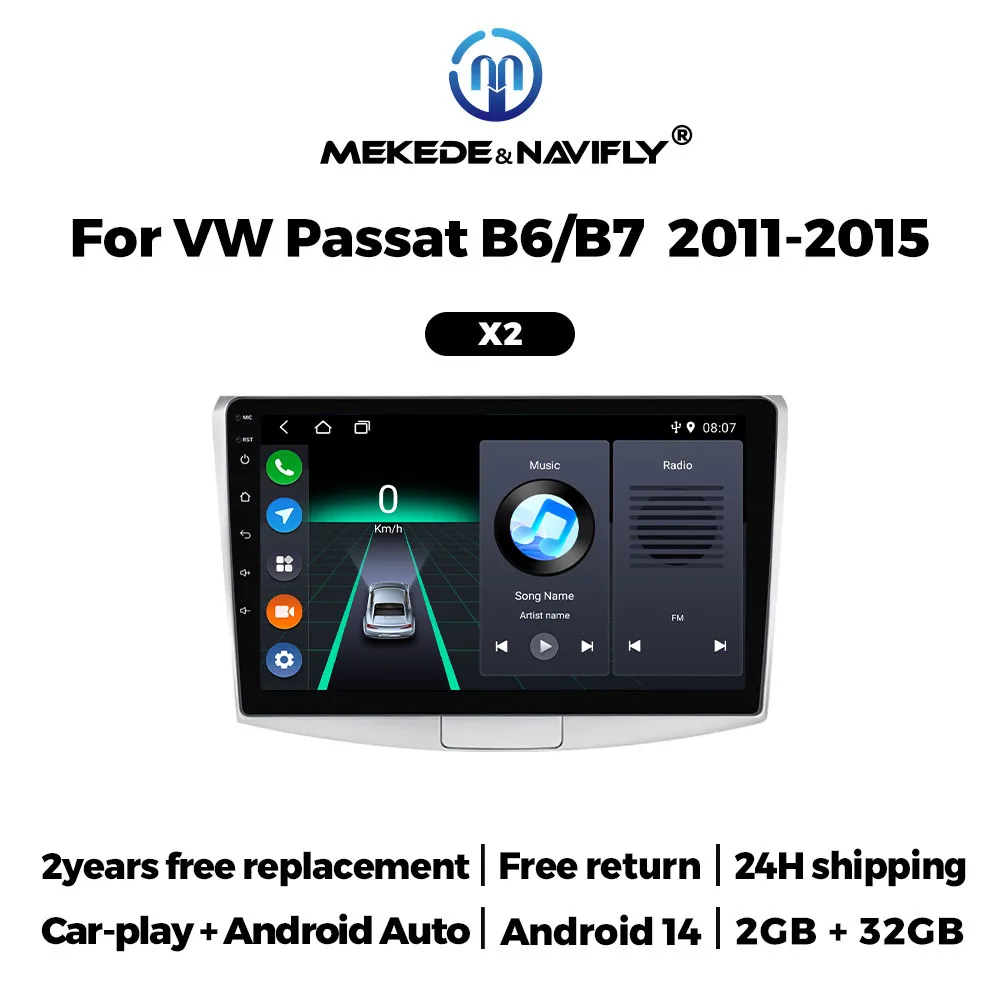 MEKEDE Android 14 Autoradio Carplay für Volkswagen VW Passat B6 B7 CC 2007-2015 GPS Multimedia Player Intelligentes Audiosystem Image