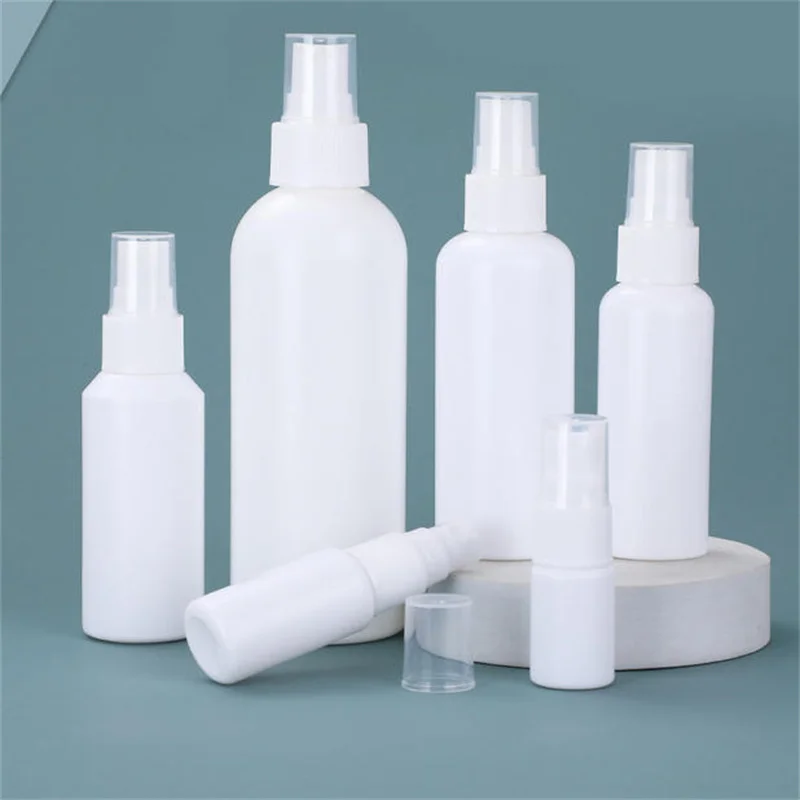 50 Stück 10/20/30/50/100 ml weiße nachfüllbare Plastikflaschen, feiner Nebel, Parfümzerstäuber, Mini-leere Sprühflasche, Alkoholflasche Image