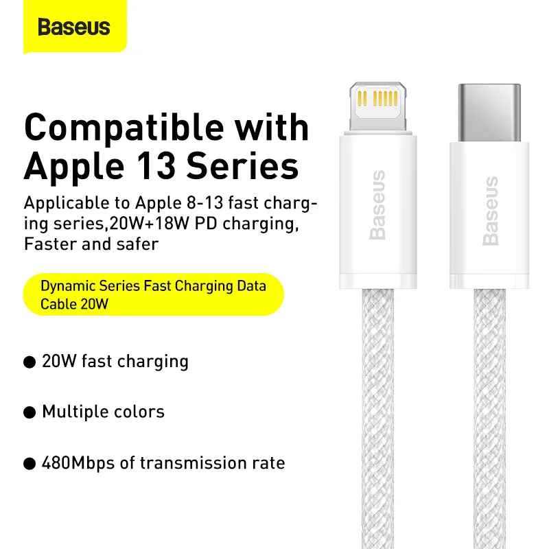 Baseus PD 20 W USB-Kabel für iPhone 14 13 12 Pro Max Schnelllade-USB-C-Kabel für iPhone 12 Mini Pro Max Daten-USB-Typ-C-Kabel Image