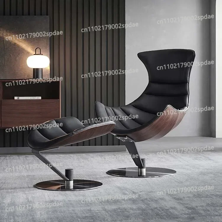 Hochwertiger Indoor/Outdoor Lounge-Sessel für Zuhause und Hotel aus Holz und Leder mit Wohnzimmer-Akzentsitzgelegenheit