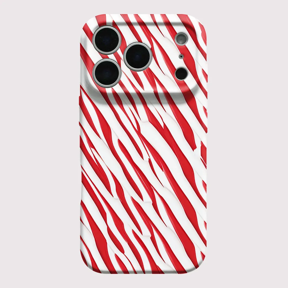 Zuckerstangen-Streifen-Hülle für iPhone 17 16 15 14 13 12 11 Pro Max Air 16e 7 8 Plus XS Max X XR Harte PC-Schutzhülle Image