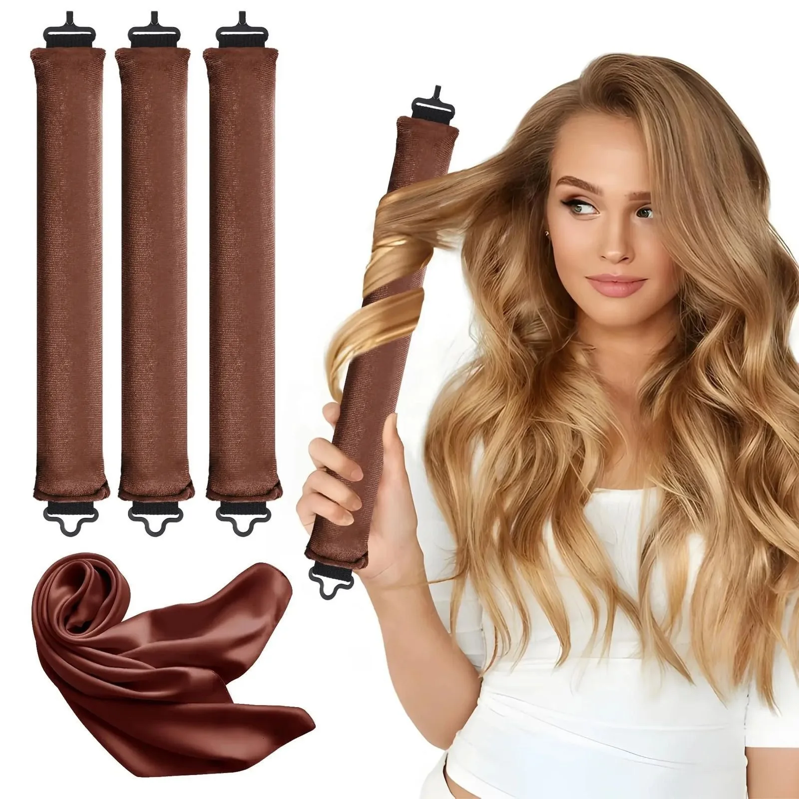 Heatless Lockenwickler, 27 cm, schlaffreundlicher, hitzefreier Lockenstab, großer Wellen-Lockenstab mit 3,5 Durchmesser Image
