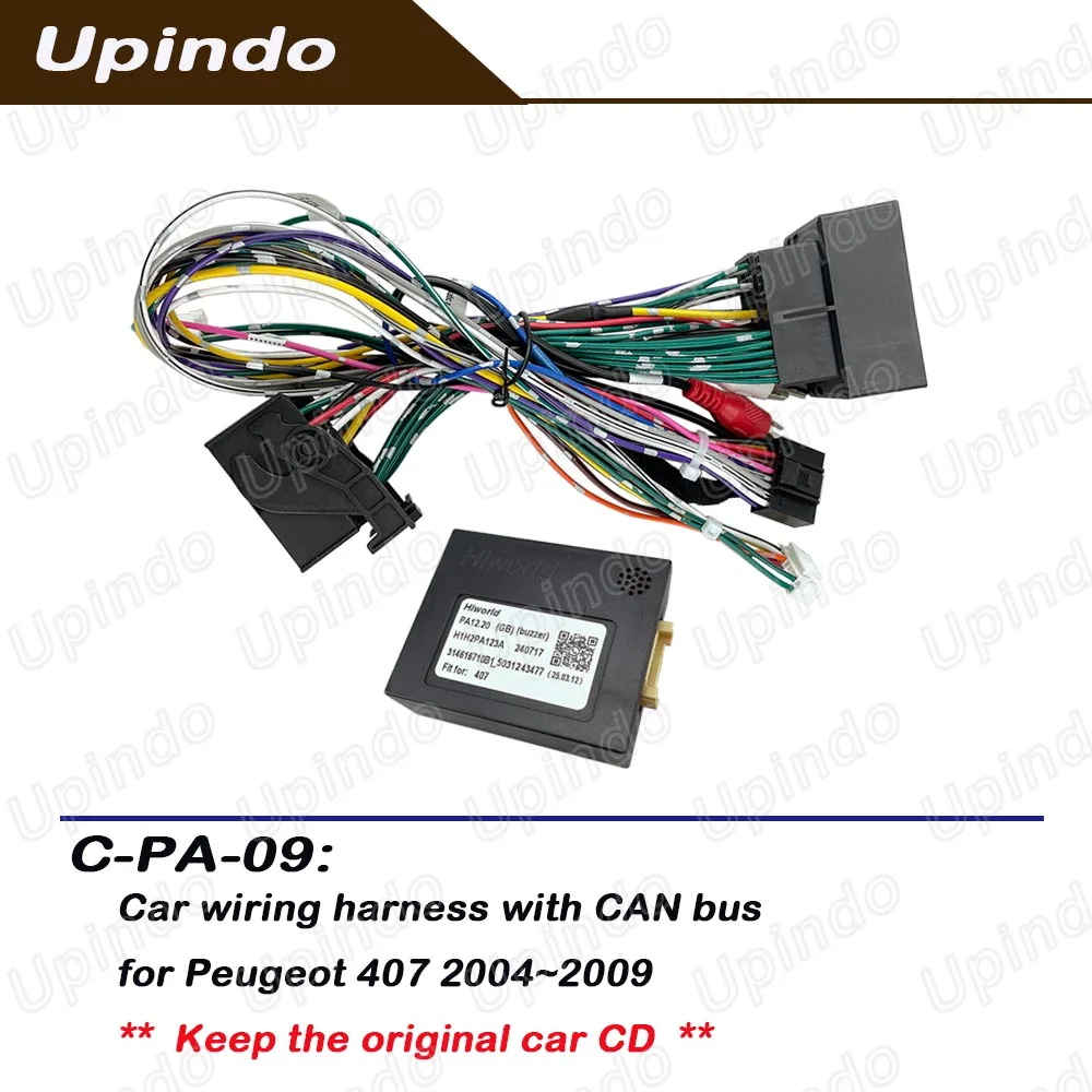 Autozubehör Radio-Kabel mit CAN-Bus-Adapter Android-Headunit Stereo-Kabelbaum-Stecker für Peugeot 407 2004 Image