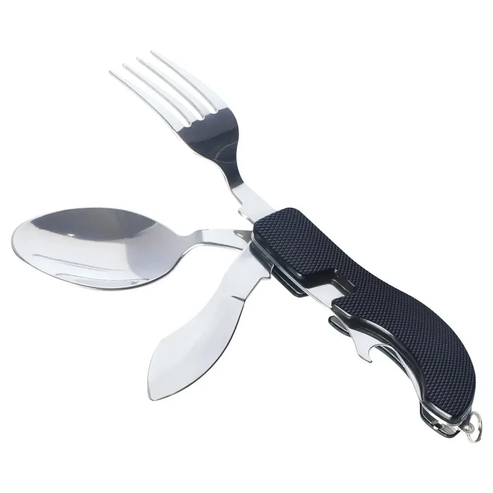 Faltbare Camping Geschirr Kombination Besteck Outdoor Camp Tragbare Picknick Kochgeschirr Set Tragbare Besteck Mit Klapp Bar Image