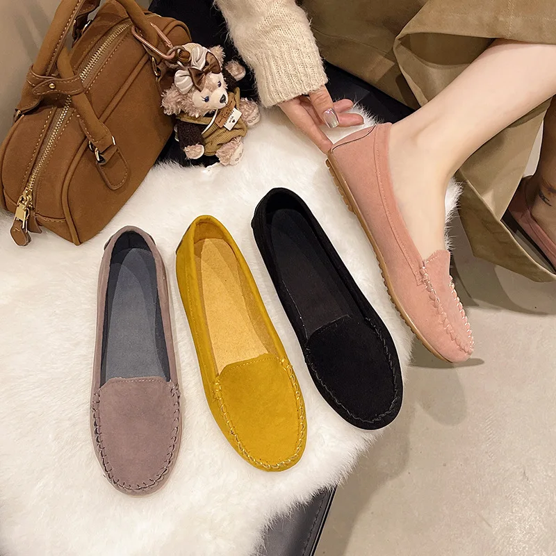 Modische Frühling-Herbst Damenschuhe Casual Flache Schuhe Slip-On Runde Zehenpartie Denim Flache Loafer Übergrößen Jeans-Schuhe Zapatos Mujer