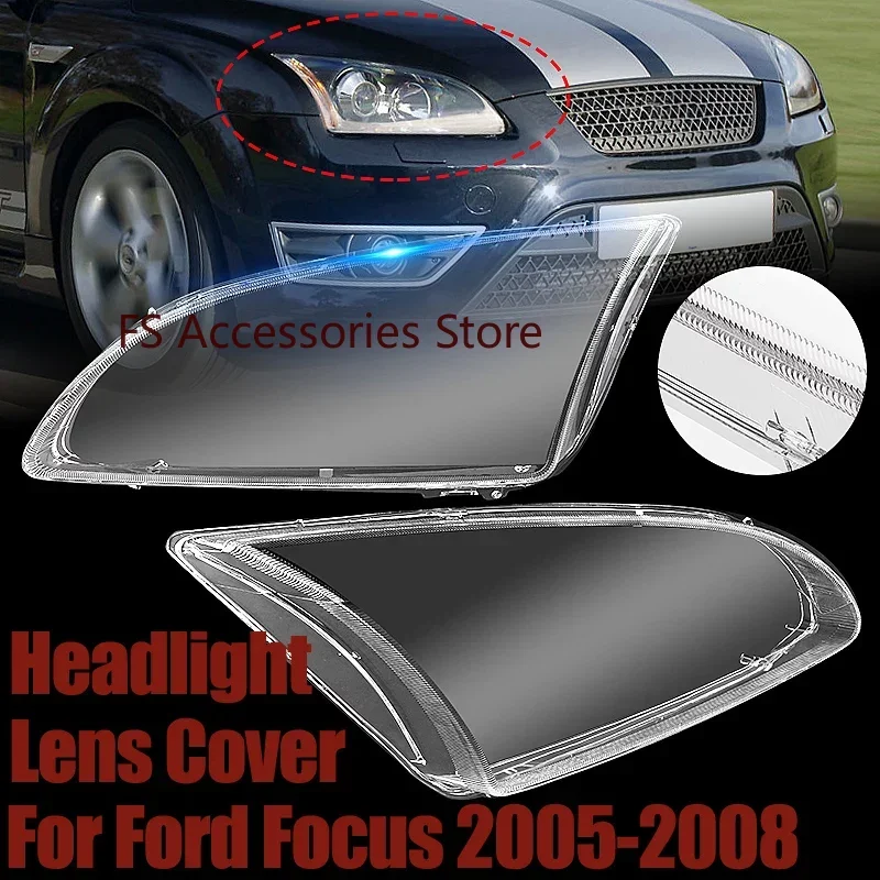 Frontscheinwerfer Glas Scheinwerfer Objektiv Abdeckung Für Ford Focus 2005 2006 2007 2008, Scheinwerfer Abdeckung Shell Transparente Linse Lampenschirm