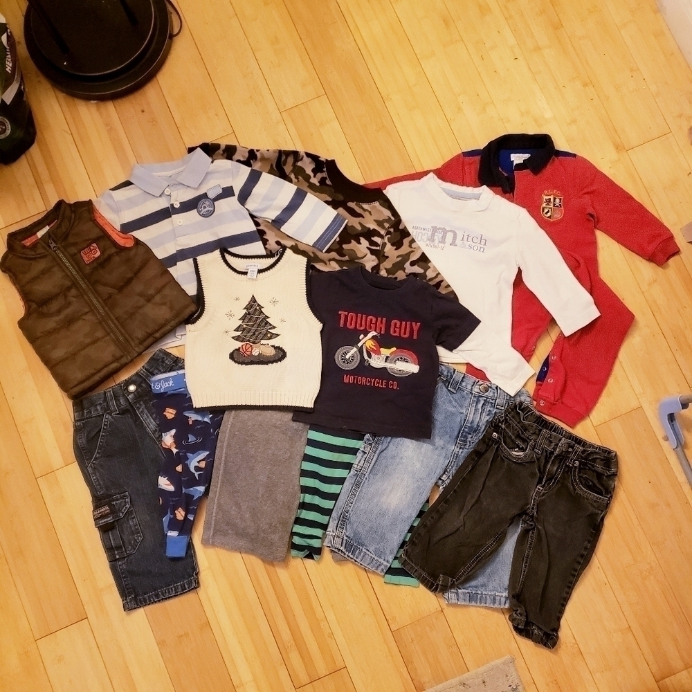 Ralph Lauren Shirts & Tops | Boys 12m Month Fall Winter Clothing 13 Piece Lot Ralph Lauren Infant Pant Shirt | Color: Brown/Red | Size: 12mb
