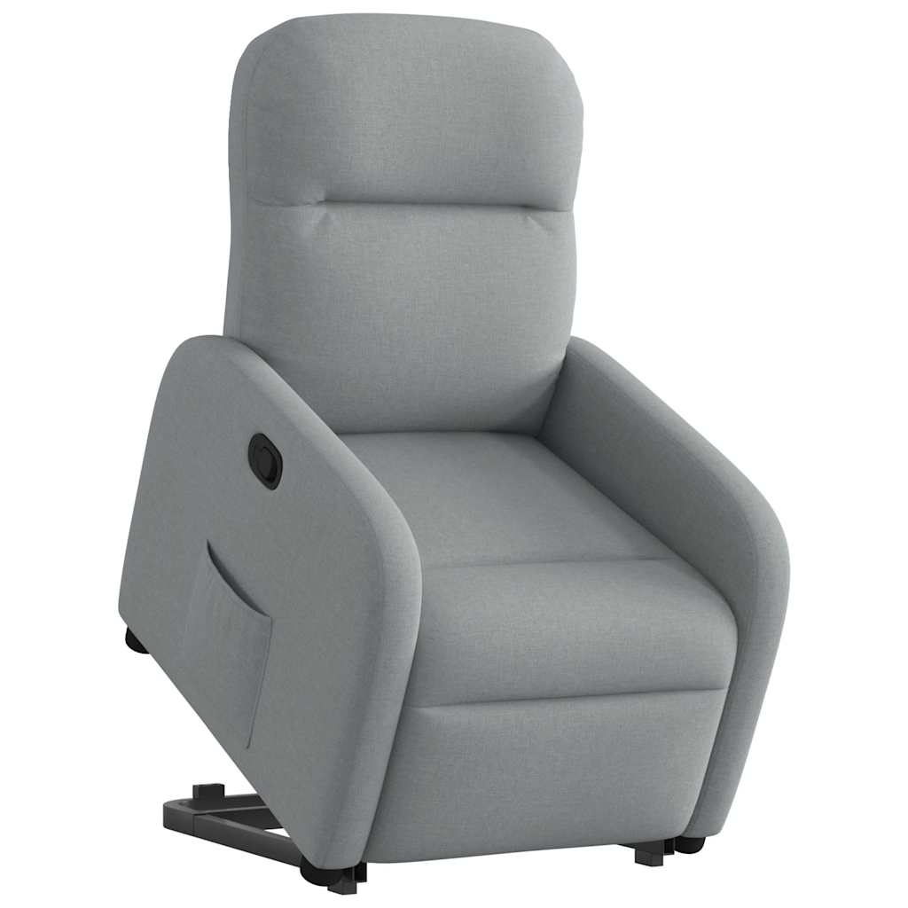 vidaXL Relaxsessel mit Aufstehhilfe Hellgrau Stoff Image