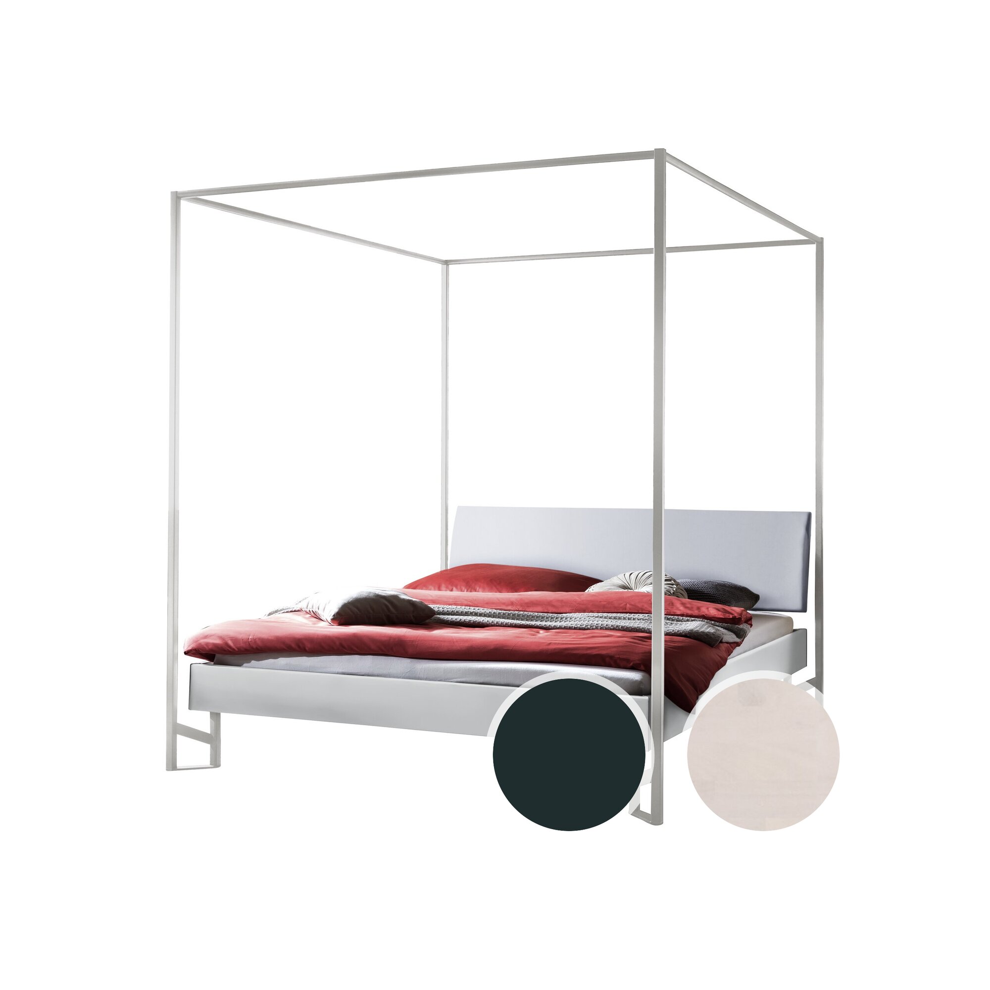 Hasena »Cileno« Himmelbett 180x200 cm / Weiss / Kul white / White