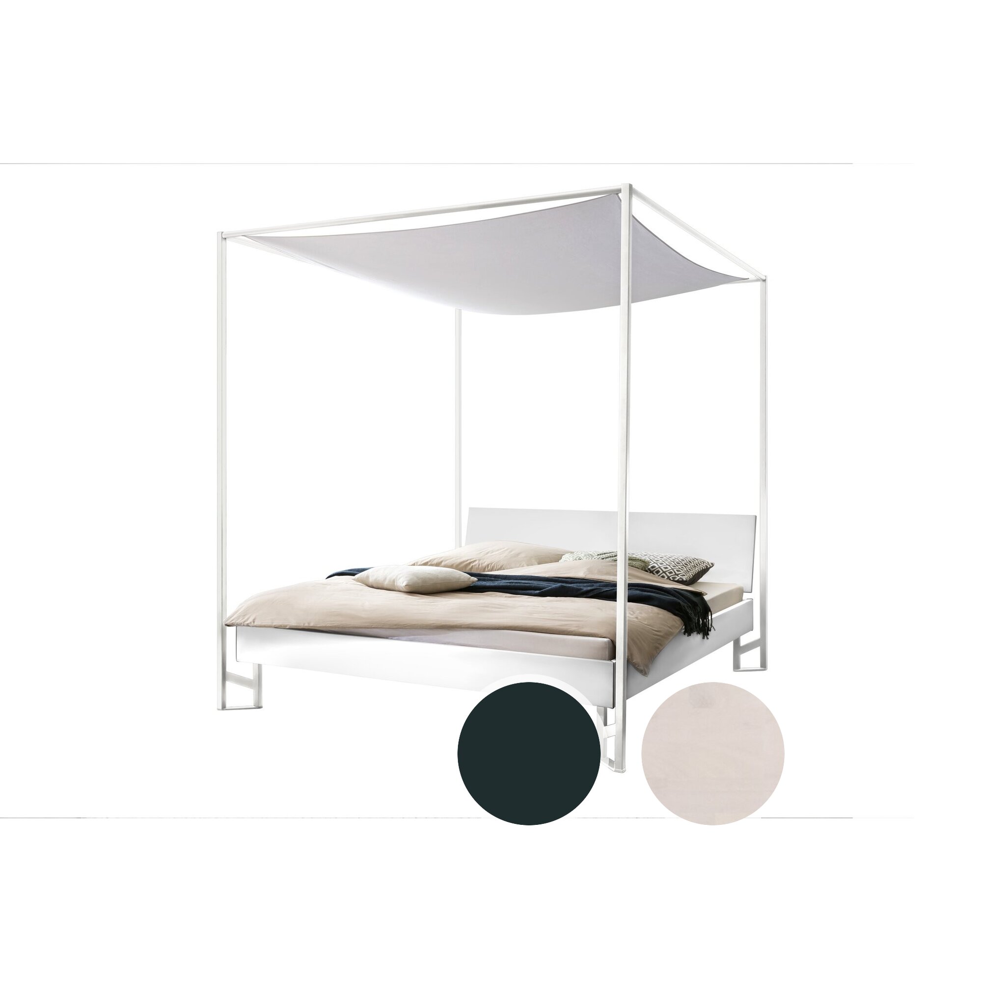Hasena »Veluna« Himmelbett 180x200 cm / Anthracit / Anthracit