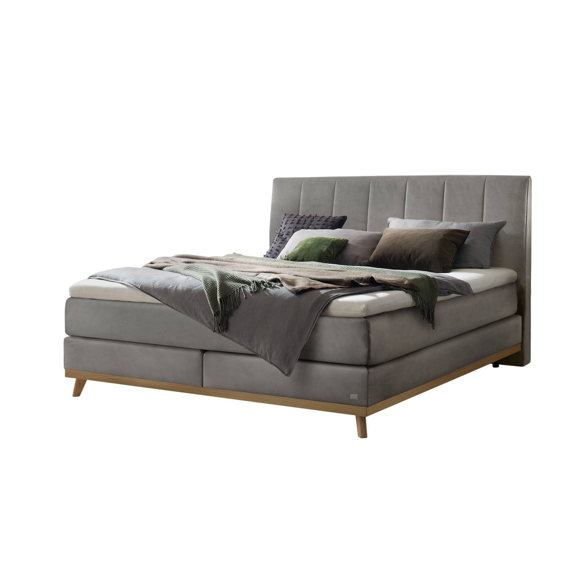 Hasena »Stefania« Boxspringbett 180x200 cm / Monet steel / Bezug Matratze/Box nicht abnehmbar, Bezug Topper abnehmbar / Glamour-Top / Bezug Image