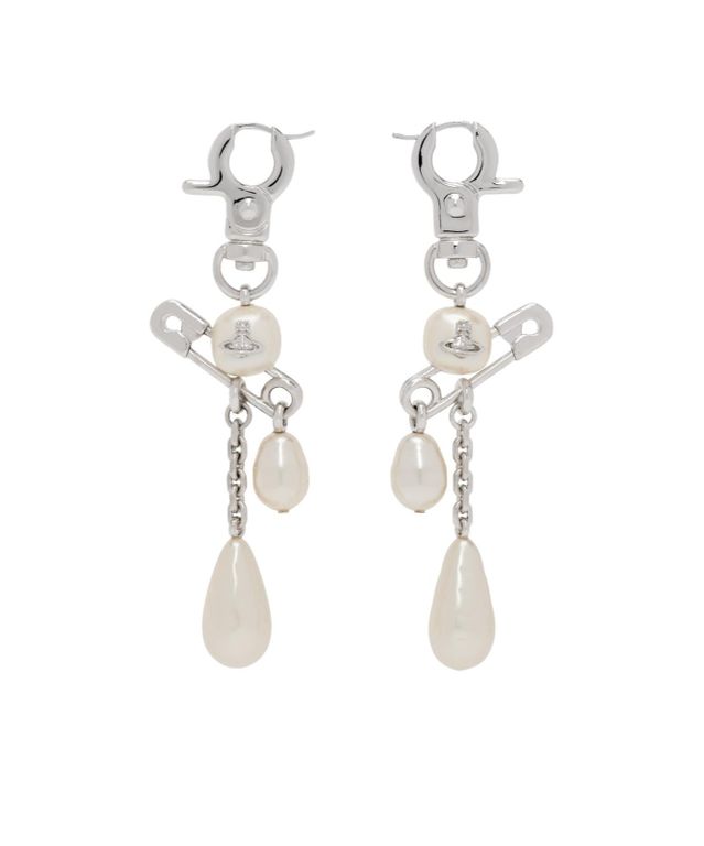 Embellished Drop Earrings - White - Vivienne Westwood Earrings