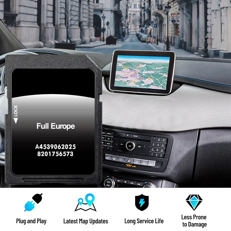 Für Smart 453 mit Cool & Media Navigation Auto 2025 A4539062025 SD-Karte GPS Navi Update Europa-Karten