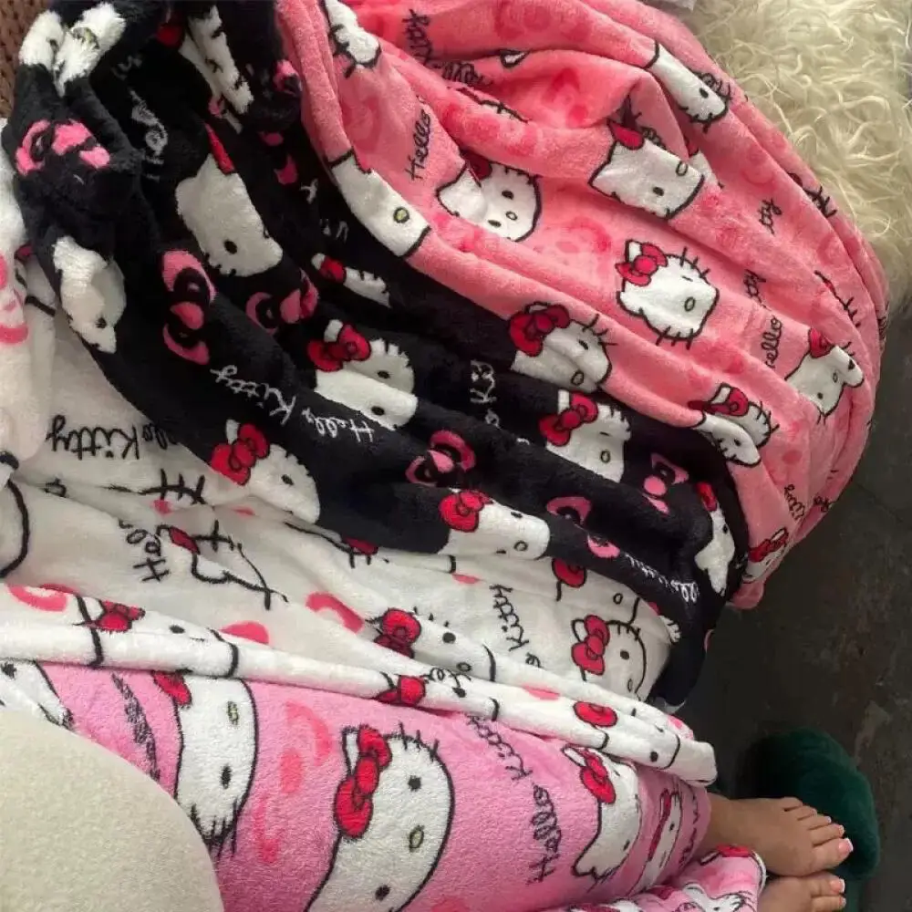 Halloween Damen Plüsch-Pyjamahose Sanrio Hello Kitty Weihnachten Anime Kawaii Winter Verdickte Warme Freizeithose Niedliche Haushose Image