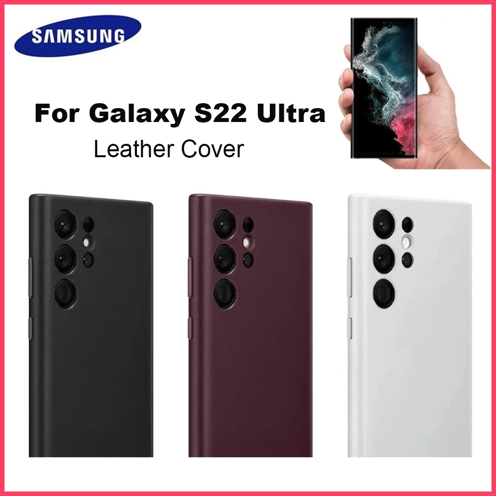 Original Samsung Galaxy S22 Ultra Ledertasche Hochwertige weiche seidige Touch-Schutzhülle für Galaxy S22Ultra Ledertasche Image
