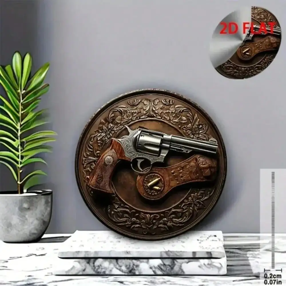 Western Revolver Replik – Vintage Cowboy Pistole aus Aluminiumlegierung mit Lederholster, Geschenkdekorkollektion Image