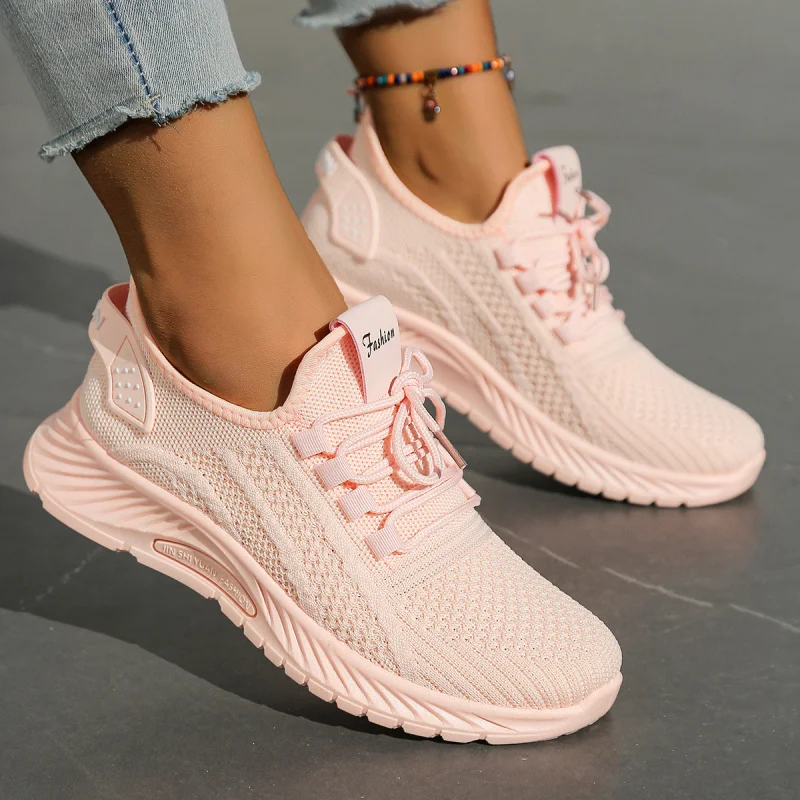 2026 Neue Mode Freizeit-Sportschuhe Großhandel Grenzüberschreitende Fabrik-Trendkollektion Fly-Weaving Damenschuhe Casual Sneaker