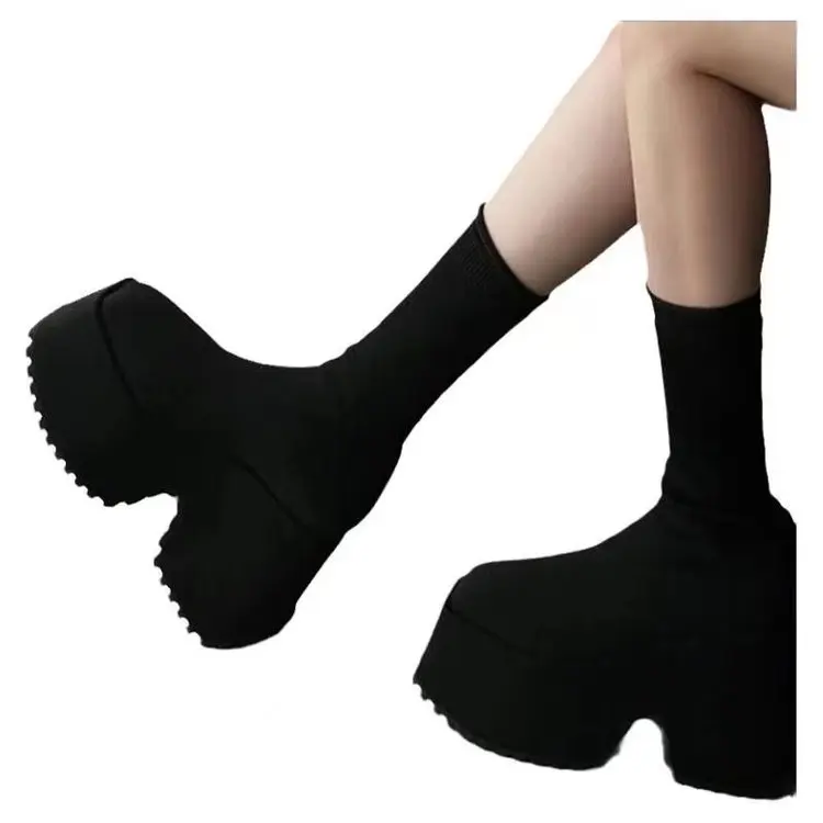 Ankle Super High Heels Chelsea Boots Women Shoes 2023 New Chunky Ladies Shoes Sexy Pumps Platform Goth Motorcycle Snow Boots