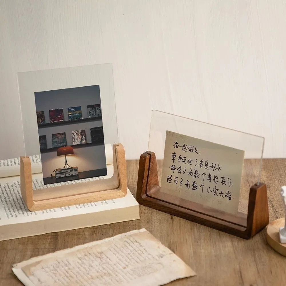 Neuer U-förmiger Nordischer Bilderrahmen 8 Zoll/10 Zoll/A4 Größe Hölzerner Desktop-Bilderrahmen Minimalistischer Foto-Displayständer für Hochzeiten Image