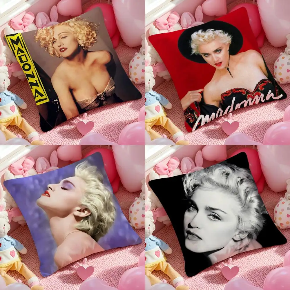 Singer M-Madonna Like a Virgin Kissenbezug, staubabweisender Kissenbezug, unsichtbarer Reißverschluss, seidiger, kurzer Plüsch-Sofakissenbezug Image