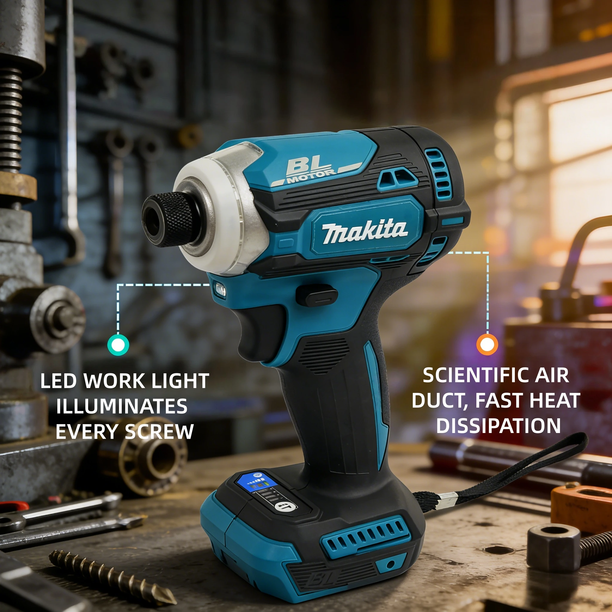 MAKITA Schlagschrauber DTD171 Wiederaufladbarer 18V Hochleistungs-Bürstenloser Lithium-Schraubendreher mit Hohem Drehmoment Elektrischer Schraubenzieher Image