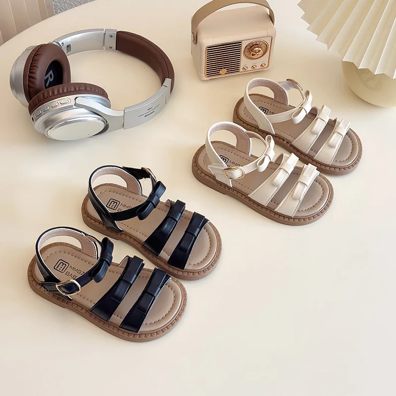 Sommer-Sandalen im Ausverkauf: Freizeitschuhe für Kinder, Süße Schuhe mit Schleife, Modische Prinzessinnen-Sandalen für Mädchen, Klassische Babysandalen
