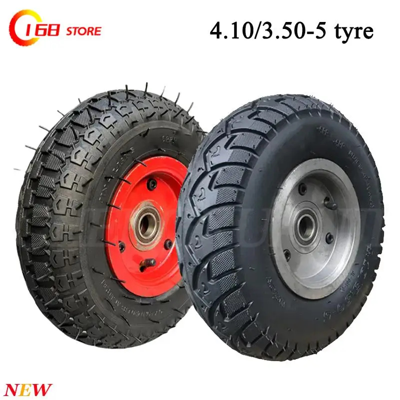 4.10/3.50-5 Tiger Cart Tire 3.50-5 Gusseisenrad 3.50-5 Trolley-Reifen 12-Zoll-Rad Image
