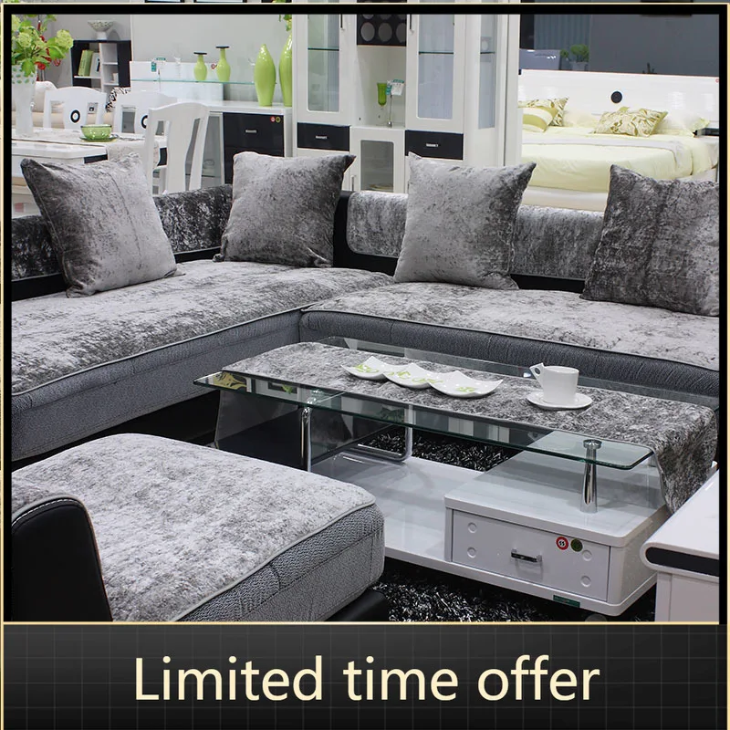 Plüsch-Sofabezug für 2/3-Sitzer-Couch – rutschfeste, elastische Passform, vollständige Abdeckung, Winter, warm, waschbar Image