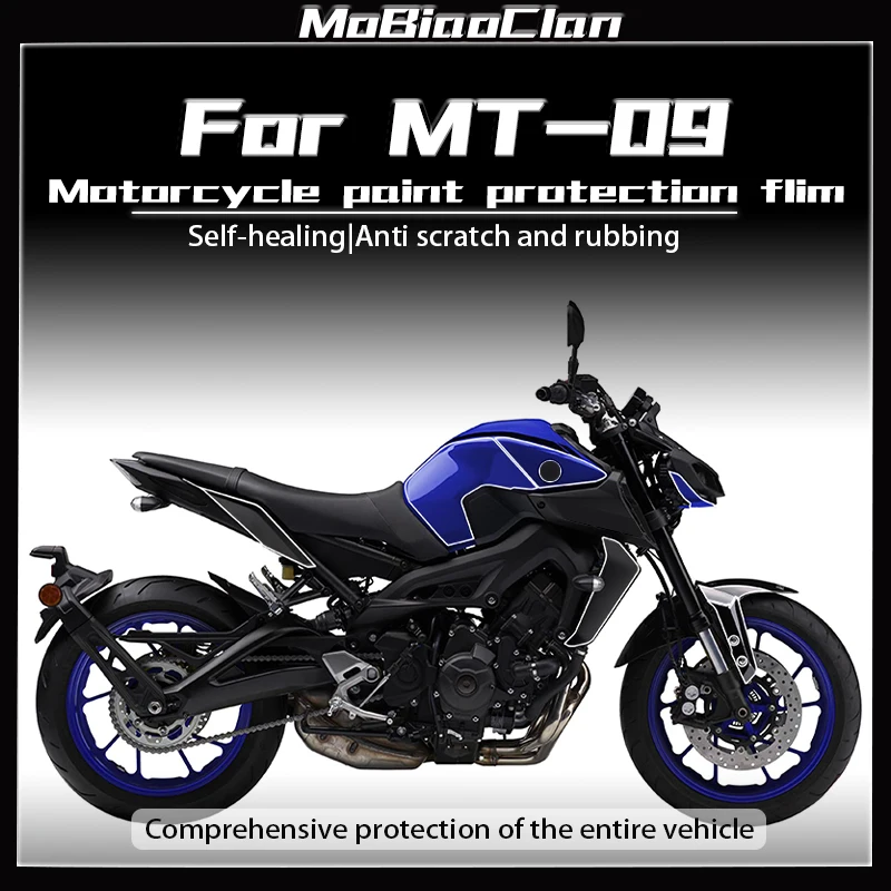 Für Yamaha MT-09 MT09 Motorrad Ganzkörper Transparente Schutzfolie Kits Von Fahrradzubehör Schutz Aufkleber Aufkleber Image