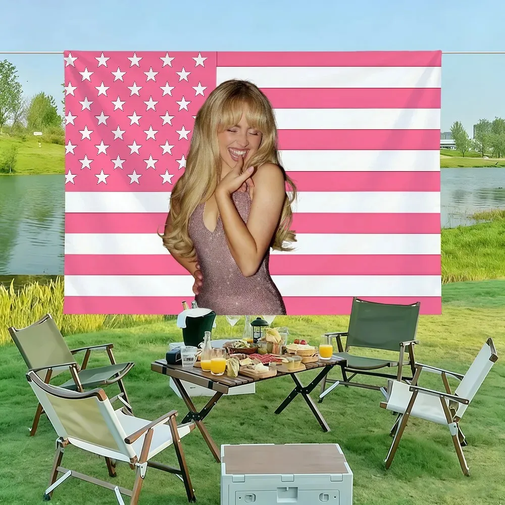VIKAMA Sabrina Carpenter Sängerin-Flagge, Party-Club-Wandkunst-Dekorationsbanner, Geschenk Image