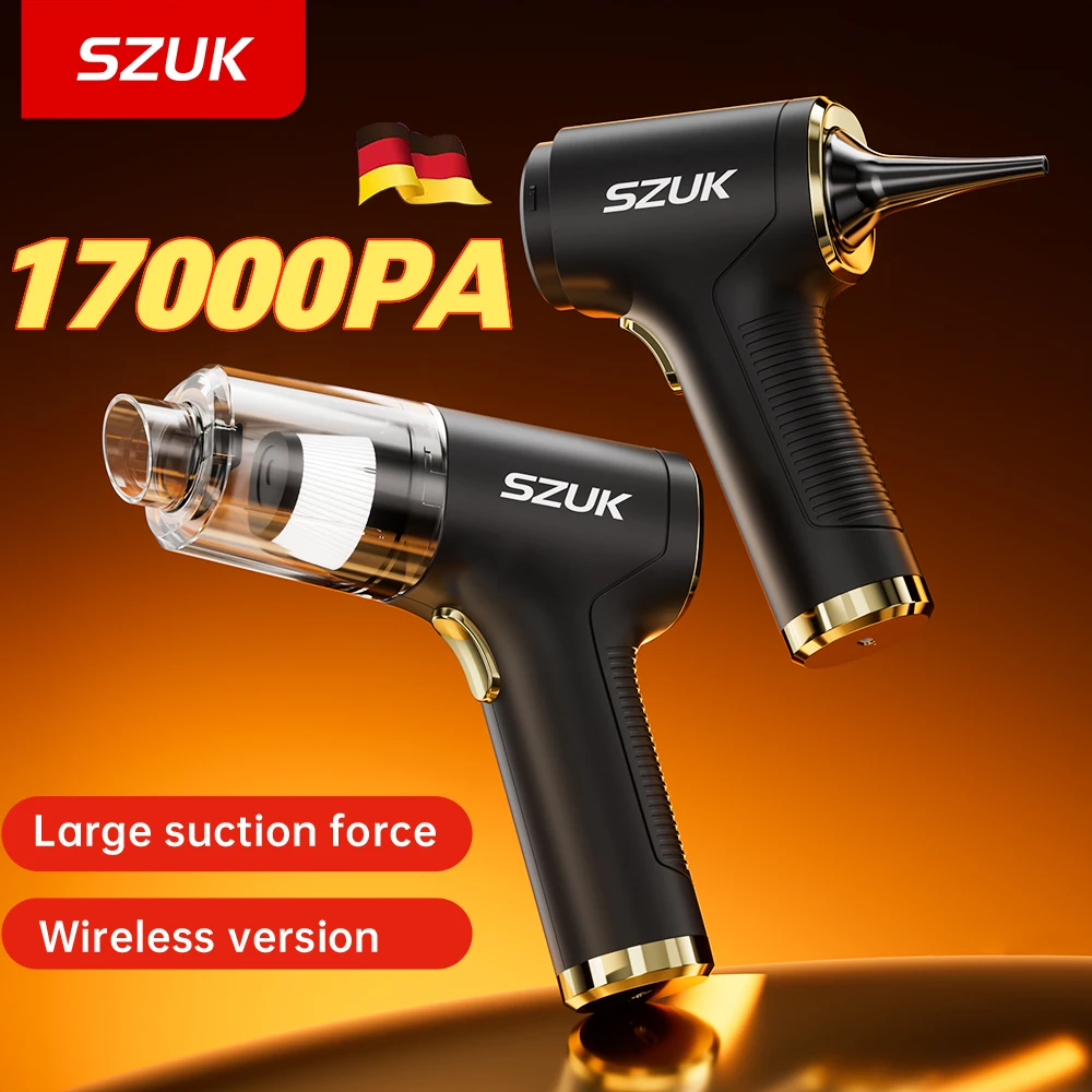Nouvel aspirateur de voiture SZUK Mini, puissant 17000PA, machine de nettoyage à forte aspiration, aspirateur portable sans fil pour voiture aspirateurs sans fil aspirateur pour voiture aspirateur maison