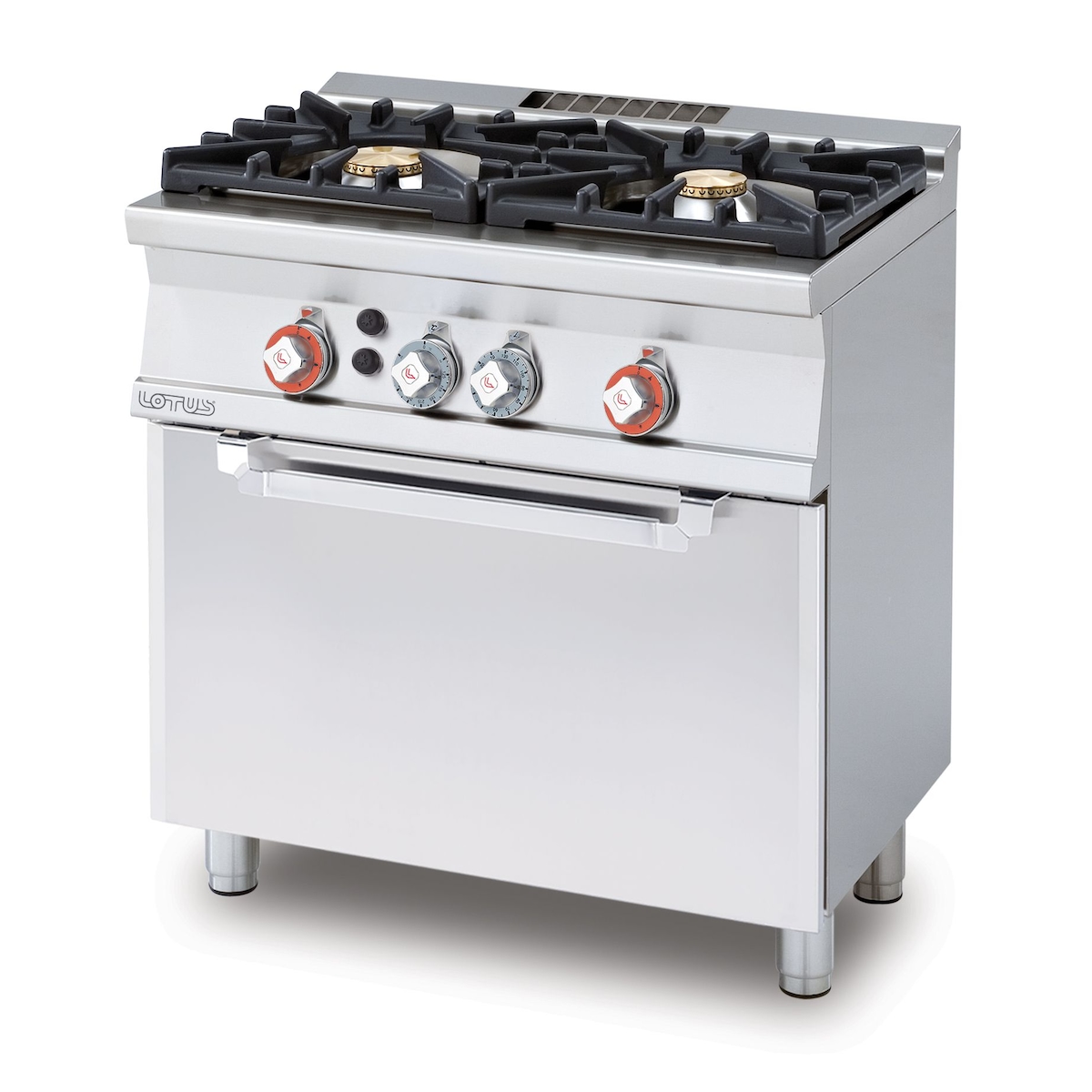 2-Flammen-Gasherd mit statischem Gasofen und Grill. Abmessungen 80x55 h90 cm. Modell CF2-58G Image