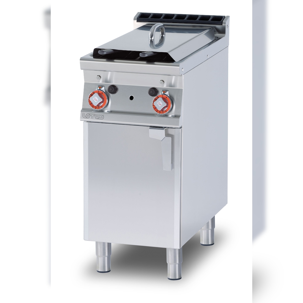 Redcook Gasfriteuse 2 Becken 8+8 lt. Struktur aus rostfreiem Stahl. Abmessungen 40x90 h90 cm. Modell F2/8-94G Image