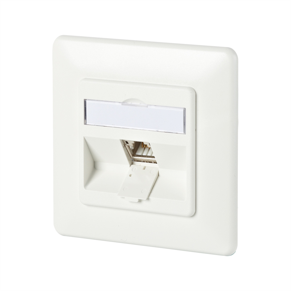 METZ CONNECT C6Amodul 1 Port 180°M UP-Dose, reinweiß RAL9010 Image