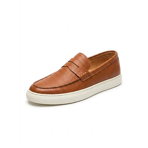 Braune Herren-Slipper für Musikfestivals, bequeme Freizeitschuhe, leichte Urlaubsschuhe für Konzerte, Outdoor-Veranstaltungen und den Alltag Image