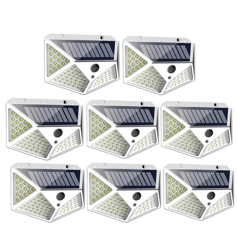 1 STÜCK Solarleuchte Außen 100 LED Wandleuchte PIR Bewegungsmelder Lampe Wasserdichte Treppenbeleuchtung für Hof Garten Straßendekoration