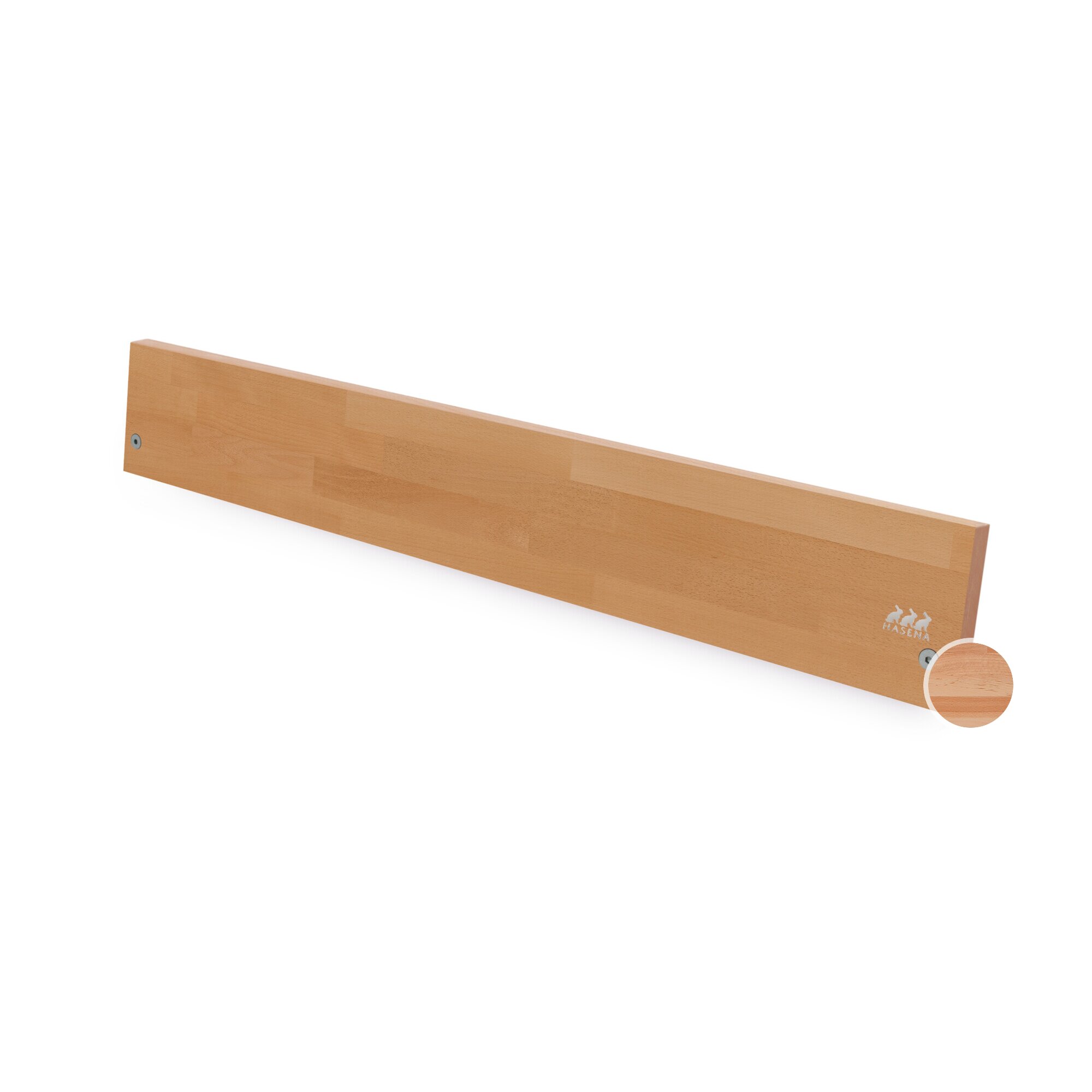 Hasena »Elito« Massivholzbett, Kopfteil gepolstert 140x220 cm / Kernbuche natur, geölt / Campos blanc Image