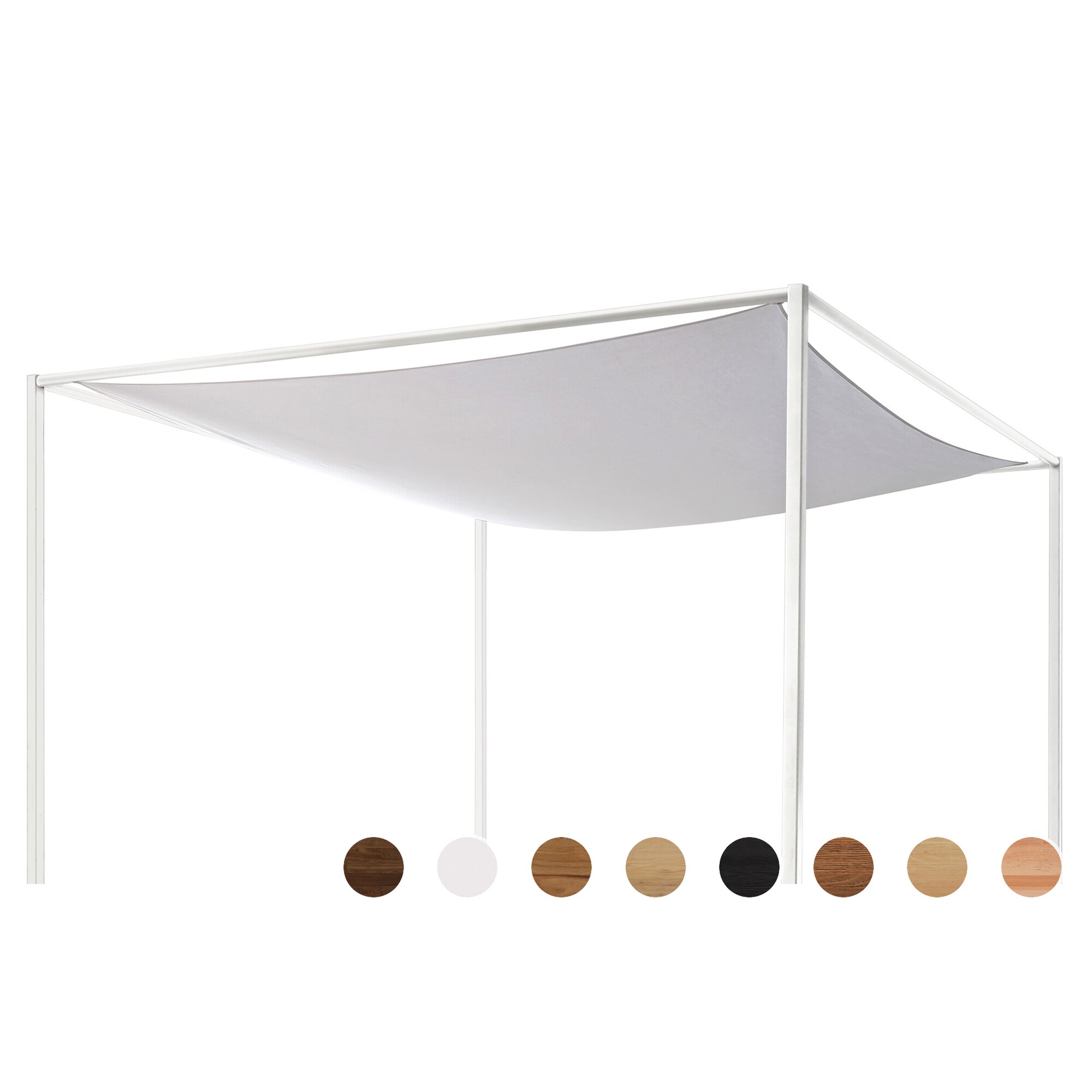 Hasena »Cielo-Ron« Fuss-Set Bettrahmen 120 cm / Weiss deckend, lackiert / Weiss / 220 cm